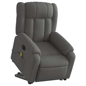 vidaXL Electric Stand up Massage Recliner Chair Dark Grey Fabric
