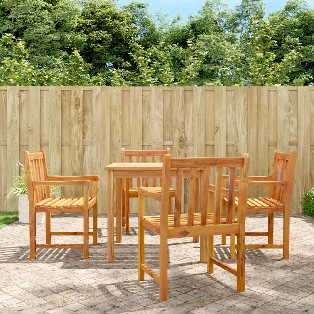 Zahradní židle 4 ks 56 x 55,5 x 90 cm masivní akáciové dřevo