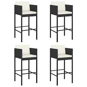 vidaXL 5 Hluta Gar&eth;barsett me&eth; Sessum Svart P&oacute;l&yacute;rattan