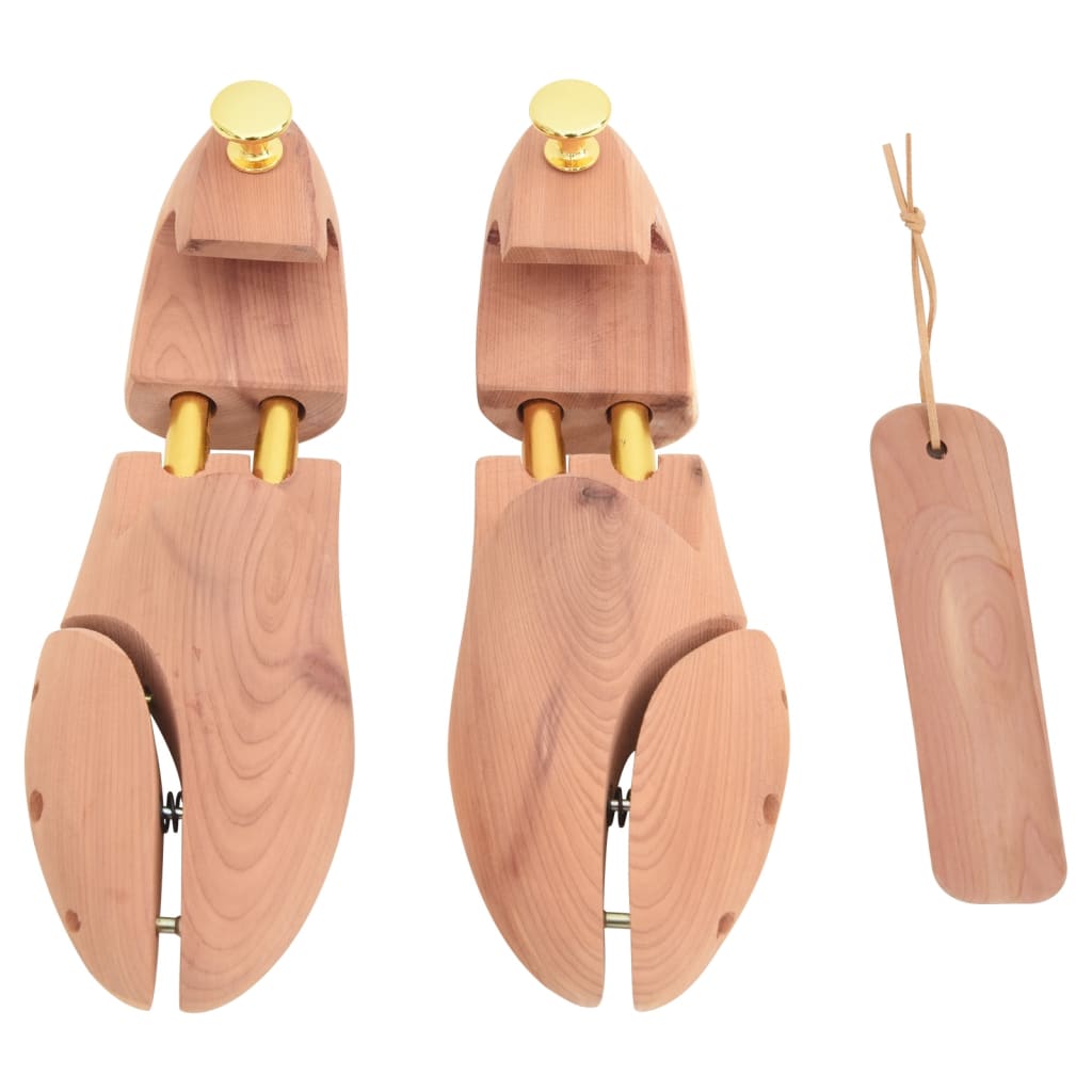 vidaXL Schoenspanner met schoenlepel EU 38-39 massief cederhout afbeelding