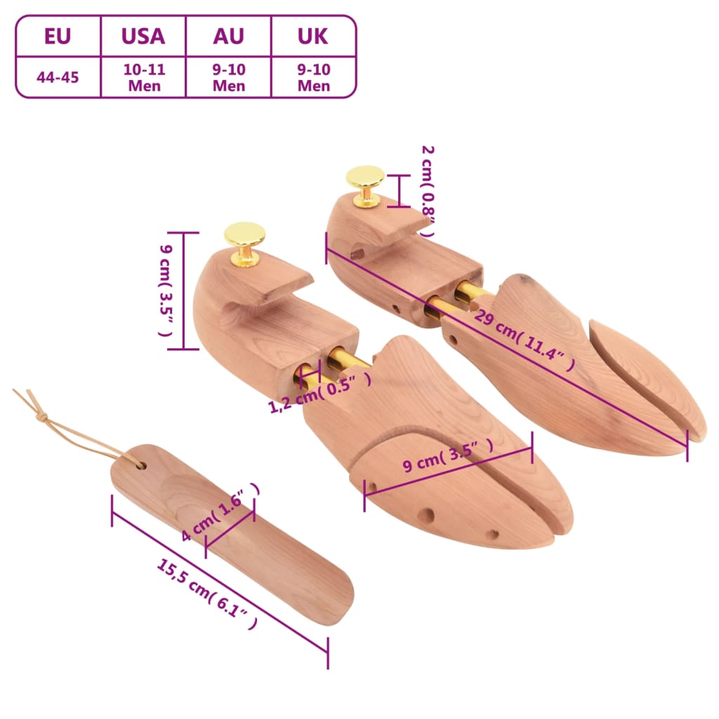  Napínač topánok s obuvákom EU 44-45 masívne cédrové drevo