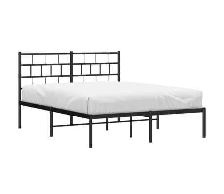 vidaXL Bettgestell mit Kopfteil Metall Schwarz 140x200 cm