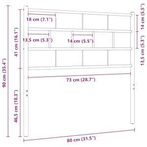 Kovové náhradní čelo postele černé 75 cm - obrázek 6