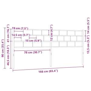 Kovové náhradní čelo postele černé 160 cm - obrázek 7
