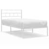 vidaXL metallist voodiraam peatsiga, valge, 80x200 cm