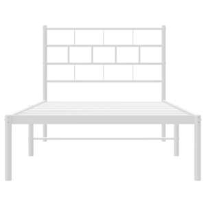 Kovový rám postele s čelem bílý 80 x 200 cm - obrázek 5