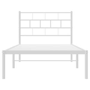 Kovový rám postele s čelem bílý 107 x 203 cm - obrázek 5