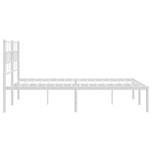 Kovový rám postele s čelem bílý 120 x 200 cm - obrázek 6