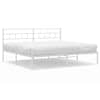 vidaXL metallist voodiraam peatsiga, valge, 180x200 cm