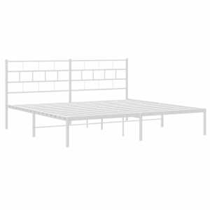 Kovový rám postele s čelem bílý 180 x 200 cm - obrázek 4
