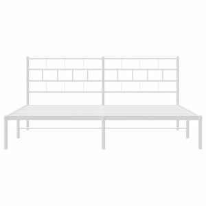 Kovový rám postele s čelem bílý 180 x 200 cm - obrázek 5