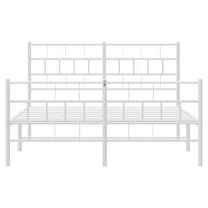 Kovový rám postele s hlavovým a nožním čelem bílý 120 x 200 cm - obrázek 5
