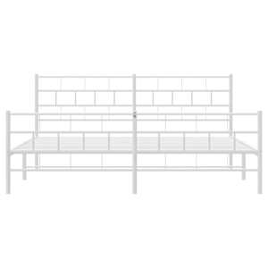 Kovový rám postele s hlavovým a nožním čelem bílý 200 x 200 cm - obrázek 5