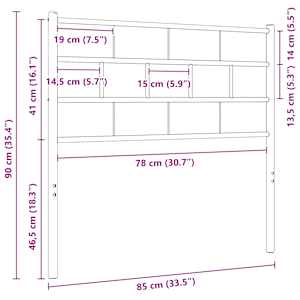 Kovové náhradní čelo postele bílé 80 cm - obrázek 6