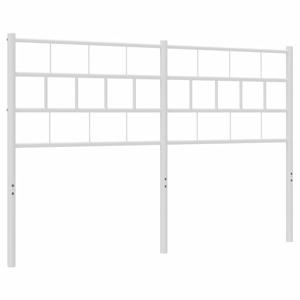 vidaXL Kovové čelo postele bílé 150 cm