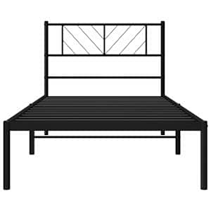Kovový rám postele s čelem černý 107 x 203 cm - obrázek 5