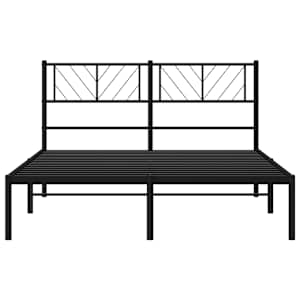 Kovový rám postele s čelem černý 140 x 190 cm - obrázek 5