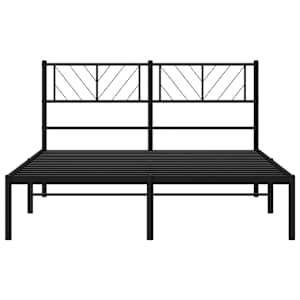 Kovový rám postele s čelem černý 150 x 200 cm - obrázek 6