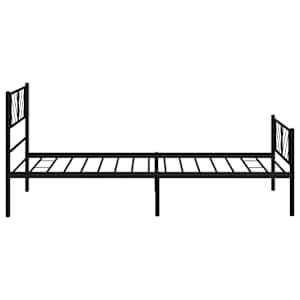 Kovový rám postele s hlavovým a nožním čelem černý 107 x 203 cm - obrázek 6