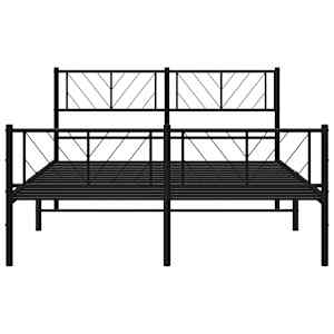 Kovový rám postele s hlavovým a nožním čelem černý 120 x 200 cm - obrázek 5