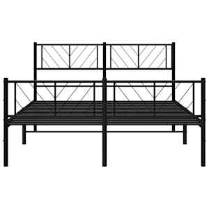Kovový rám postele s hlavovým a nožním čelem černý 140 x 190 cm - obrázek 5
