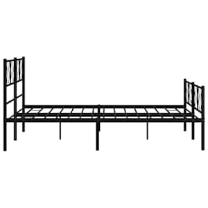 Kovový rám postele s hlavovým a nožním čelem černý 150 x 200 cm - obrázek 7