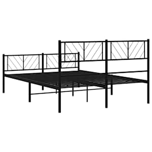 Kovový rám postele s hlavovým a nožním čelem černý 150 x 200 cm - obrázek 8