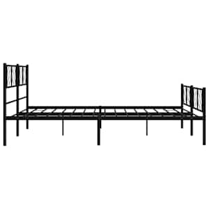 Kovový rám postele s hlavovým a nožním čelem černý 200 x 200 cm - obrázek 6