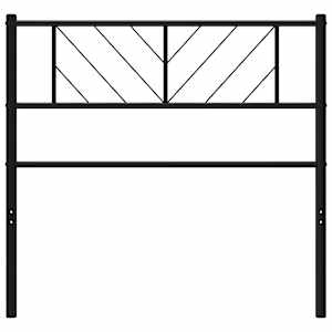Kovové náhradní čelo postele černé 75 cm - obrázek 3