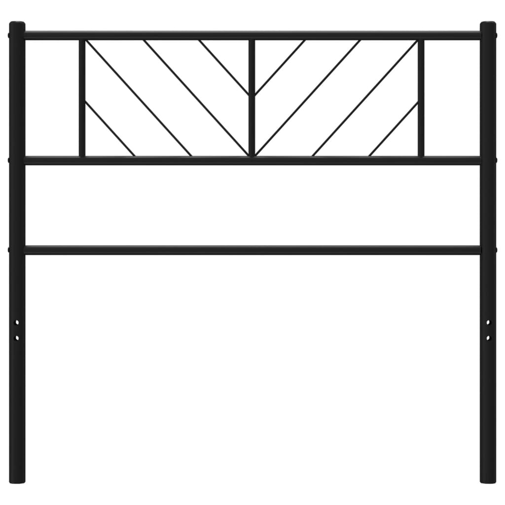 vidaXL Höfuðgafl úr Málmi Svartur 80 cm