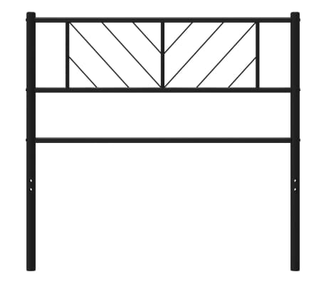 vidaXL Höfuðgafl úr Málmi Svartur 80 cm