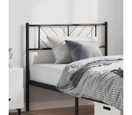 vidaXL T&ecirc;te de lit de remplacement m&eacute;tal noir 100 cm