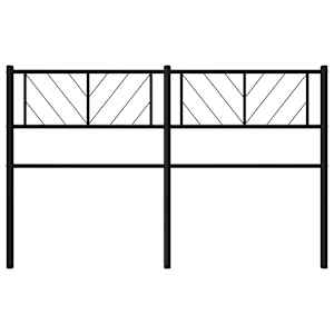 Kovové náhradní čelo postele černé 150 cm - obrázek 4