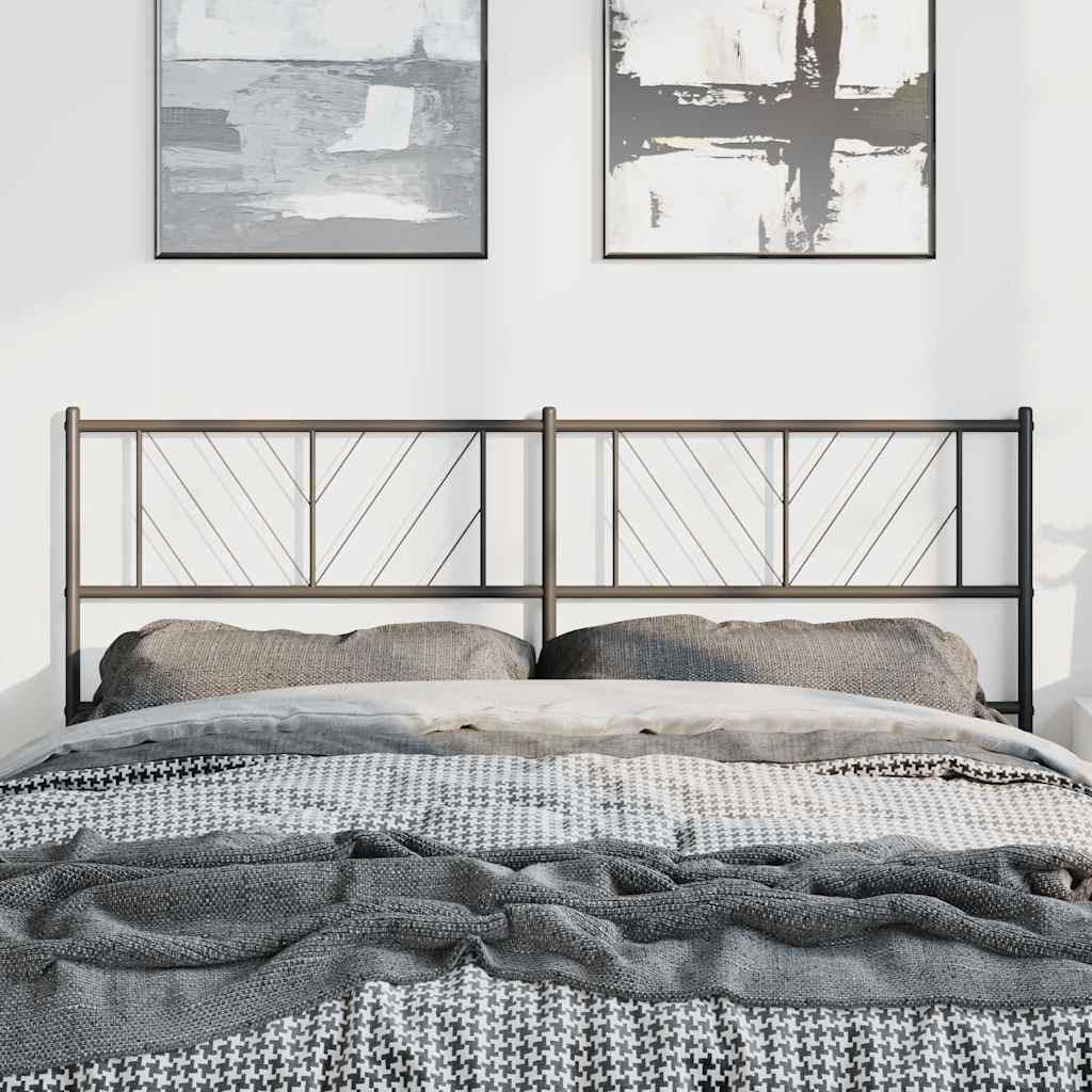 vidaXL Tăblie de pat metalică, negru, 150 cm