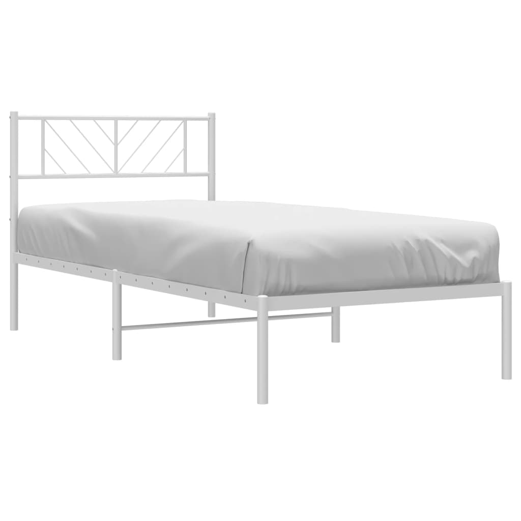 vidaXL fehér fém ágykeret fejtámlával 80x200 cm