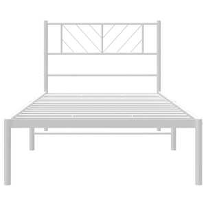 Kovový rám postele s čelem bílý 80 x 200 cm - obrázek 5