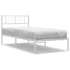 vidaXL metallist voodiraam peatsiga, valge, 90 x 190 cm