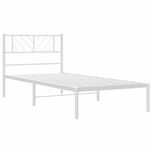Kovový rám postele s čelem bílý 100 x 200 cm - obrázek 5