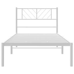Kovový rám postele s čelem bílý 100 x 200 cm - obrázek 6