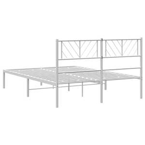 Kovový rám postele s čelem bílý 120 x 200 cm - obrázek 7