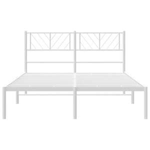Kovový rám postele s čelem bílý 140 x 200 cm - obrázek 5