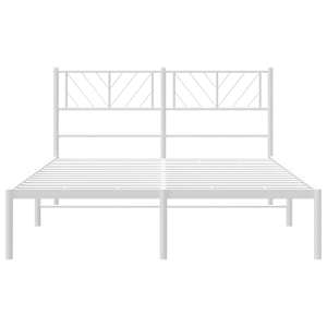 Kovový rám postele s čelem bílý 150 x 200 cm - obrázek 6