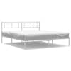 vidaXL metallist voodiraam peatsiga, valge, 183x213 cm