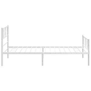 Kovový rám postele s hlavovým a nožním čelem bílý 75 x 190 cm - obrázek 6