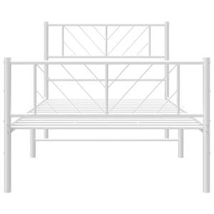 Kovový rám postele s hlavovým a nožním čelem bílý 90 x 200 cm - obrázek 5