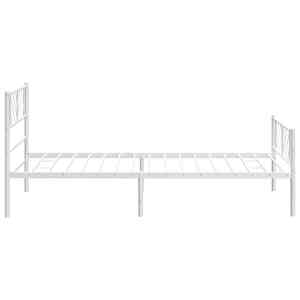 Kovový rám postele s hlavovým a nožním čelem bílý 100 x 200 cm - obrázek 7