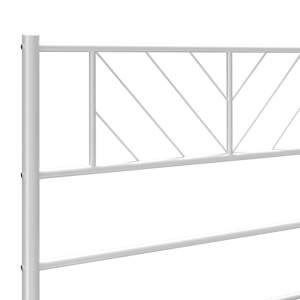 Kovový rám postele s hlavovým a nožním čelem bílý 107 x 203 cm - obrázek 8