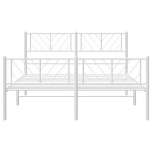 Kovový rám postele s hlavovým a nožním čelem bílý 150 x 200 cm - obrázek 6