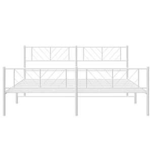 Kovový rám postele s hlavovým a nožním čelem bílý 180 x 200 cm - obrázek 5