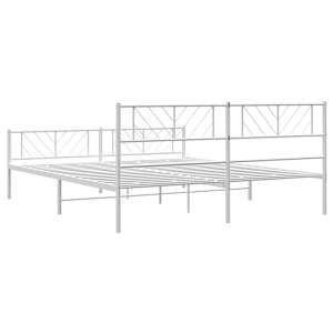 Kovový rám postele s hlavovým a nožním čelem bílý 180 x 200 cm - obrázek 7